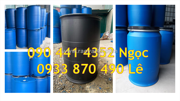 Thùng phuy nhựa 100 lít đựng hóa chất, vỏ thùng phuy nhựa 60 lít đựng nguyên liệu thực phẩm