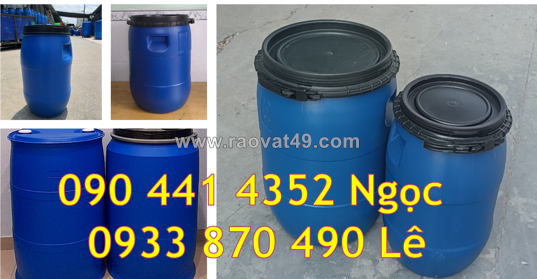Thùng phuy nhựa 100 lít đựng hóa chất, vỏ thùng phuy nhựa 60 lít đựng nguyên liệu thực phẩm