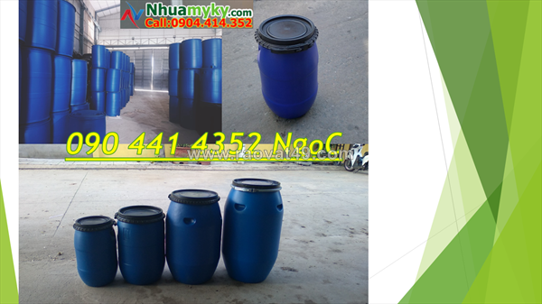 Thùng phuy nhựa 120 lít đai sắt, thùng phuy nhựa 220 lít nắp kín làm phao nổi