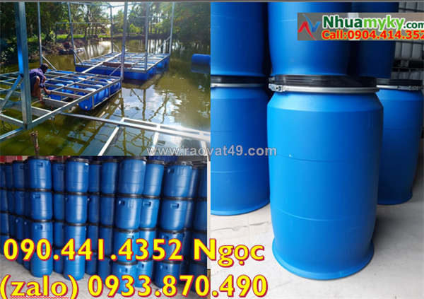 Thùng phuy nhựa 50 lít đựng cá hộp, thùng phuy nhựa 30 lít đựng nguyên liệu chế biến thực phẩm