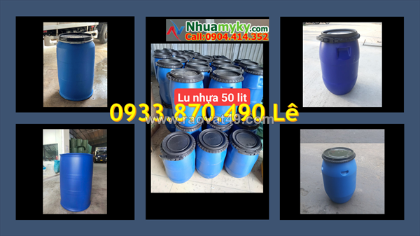Thùng phuy nhựa cũ 220 lít đựng thực phẩm, thùng phuy nhựa qua sử dụng đựng hóa chất
