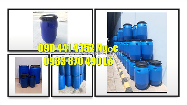 Thùng phuy nhựa thái lan 220 lít giá tốt, thùng phuy nhựa 120 lít đai sắt