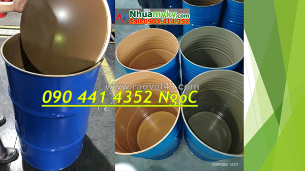 Thùng phuy sắt đựng chất dễ bắt lửa, vỏ thùng phuy sắt 220 lít đựng nhiên liệu