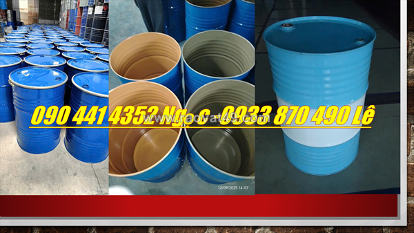 Thùng phuy sắt đựng vật liệu xây dựng, thùng phuy sắt 220 lít đựng hóa chất dễ cháy