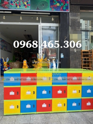 Tủ nhựa đựng cặp balo mầm non, tủ cặp nhựa mầm non