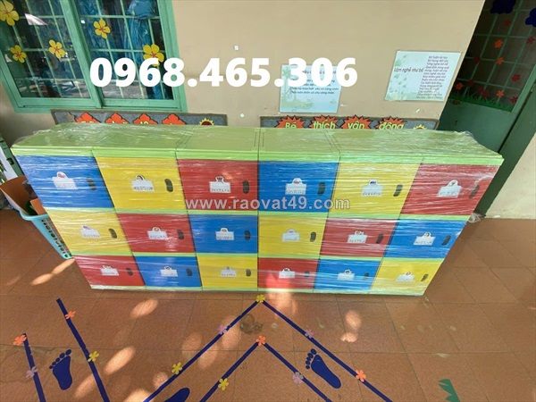 Tủ nhựa đựng cặp balo mầm non, tủ cặp nhựa mầm non