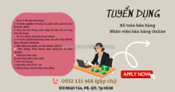 Tuyển 2 nv kế toán, bán hàng online q11