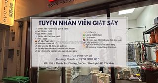 Tuyển 4 nv giặt sấy quận 1