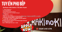 Tuyển [làm ngay, ko kn] phụ bếp bình thạnh
