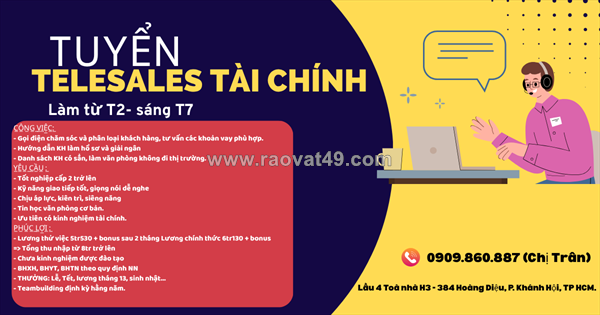 Tuyển nhân viên telesales quận 4