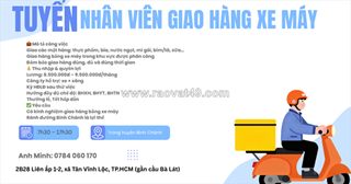Tuyển nv giao hàng xe máy bình chánh