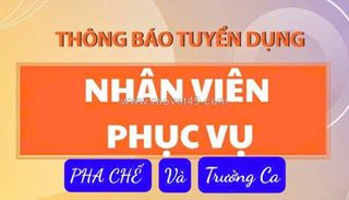 Tuyển nv phục vụ - pha chế - trưởng ca làm tại phú nhuận & q3