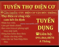 Tuyển thợ điện cơ sửa chữa motor, bơm nước, khoan mài làm ở đn