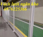 Vách lưới ngăn kho - khung lưới ngăn kho - hàng rào lưới thép