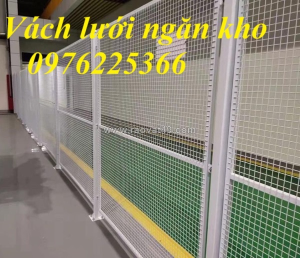 Vách lưới ngăn kho - khung lưới ngăn kho - hàng rào lưới thép