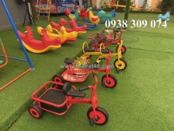 Xe đạp đôi 3 bánh mầm non, xe đạp xích lô trẻ em 3 bánh