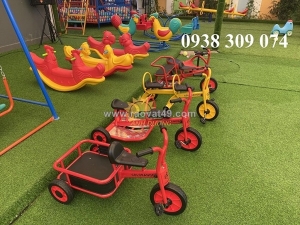 Xe đạp đôi 3 bánh mầm non, xe đạp xích lô trẻ em 3 bánh