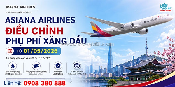 Asiana airlines ưu đãi đón hè rực rỡ