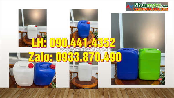 Bán can nhựa 20 lít dày, can 25 lít đựng chất thải công nghiệp, can nhựa vuông 30l