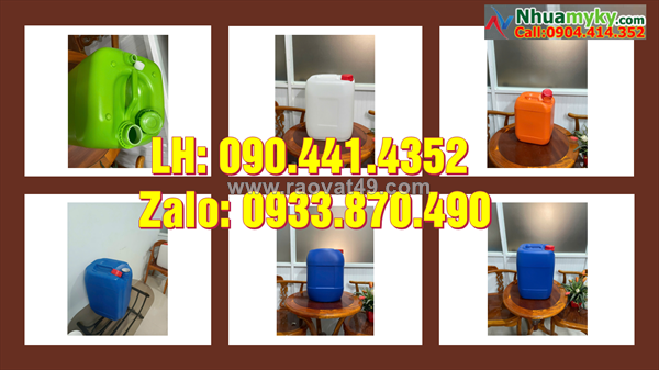 Bán can nhựa 20 lít dày, can 25 lít đựng chất thải công nghiệp, can nhựa vuông 30l