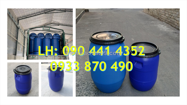 Bán thùng phuy nhựa 50 lít lưu trữ nhớt, thùng phuy nhựa 220 lít làm bè