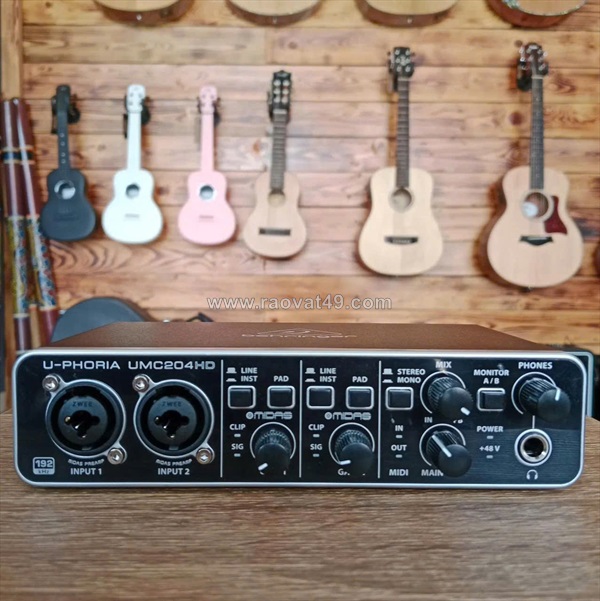 Behringer umc204hd – sound card thu âm chuyên nghiệp cho studio & livestream