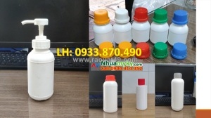 Bình nhựa 1 lít đựng hóa chất có vạch chia, chai nhựa 500ml tròn đựng phân bón organic dạng loãng