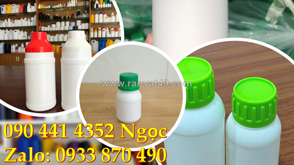 Bình nhựa 1 lít đựng hóa chất xây dựng, chai nhựa 0.5 lít đựng chất hỗn hợp