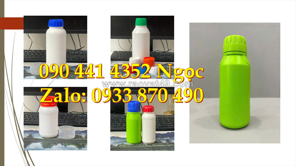 Bình nhựa 1 lít đựng hóa chất xây dựng, chai nhựa 0.5 lít đựng chất hỗn hợp