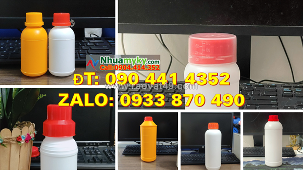 Bình nhựa 500ml đựng hóa chất, chai nhựa 250ml đựng si rô