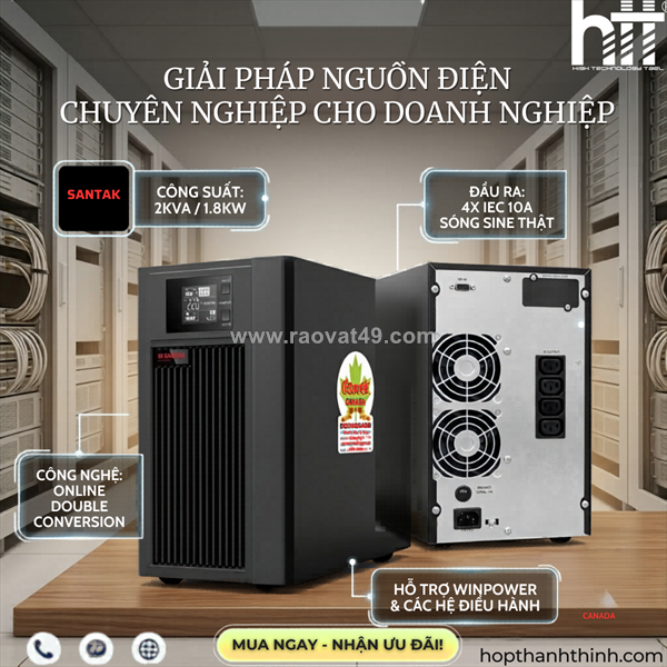 Bộ lưu điện ups santak c2k lcd online