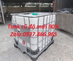 Bồn nhựa công nghiệp có khung, tank cũ, bồn nhựa màu trắng 1000l hàng mới