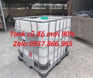 Bồn nhựa công nghiệp có khung, tank cũ, bồn nhựa màu trắng 1000l hàng mới