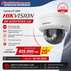 Camera ip 2mp hikvision ds-2cd1121g2-liu chính hãng ưu đãi giảm 20%