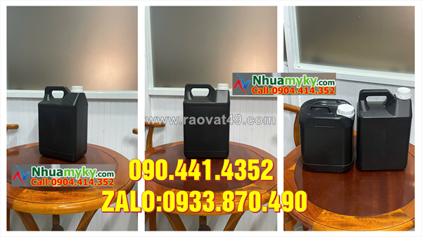 Can nhựa 1 lít đựng nước lau sàn, bình nhựa 2 lít đựng nước xả, can 5 lít vuông đựng hương liệu