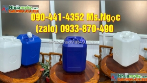 Can nhựa 10 lít vuông đựng axit, can 20 lít đựng dầu máy, can 25 lít đựng xăng