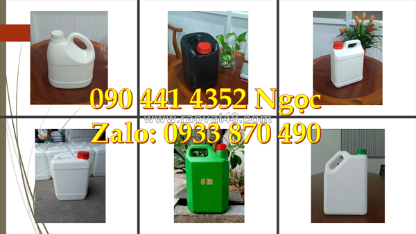Can nhựa 2 lít đựng chất phụ trợ ngành in ấn, can nhựa 5 lít vuông dày mẫu mới