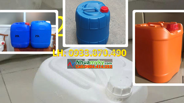 Can nhựa 20 lít đựng hóa chất đậm đặc, can 25 lít đựng vi sinh, can nhựa 30 lít đựng cồn nồng độ cao