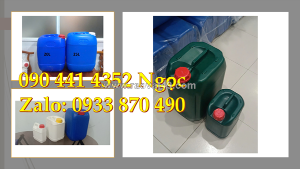 Can nhựa 20 lít đựng hóa chất mẫu mới chống ọc, can nhựa 25 lít vuông dày mới 1kg4