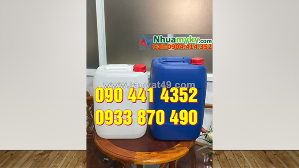 Can nhựa 20 lít màu đỏ mẫu mới, can nhựa 25 lít màu xanh, can nhựa 30 lít đựng hóa chất