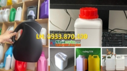 Can nhựa 5 lít đựng nước xả, can nhựa 4 lít đựng nước giặt, can 2 lít vuông, can 1 lít dày