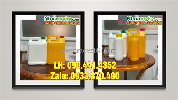 Can nhựa 5 lít vàng, can 2 lít đựng mẫu thí nghiệm, can 1 lít đựng hóa chất