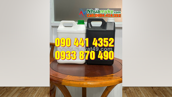 Can nhựa 5 lít vuông đen, bình nhựa 5 lít vuông đựng hóa chất nguy hiểm, hắc mùi
