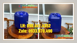 Can nhựa vuông 10 lít, thùng nhựa 20 lít trắng, can 25 lít đựng kiềm