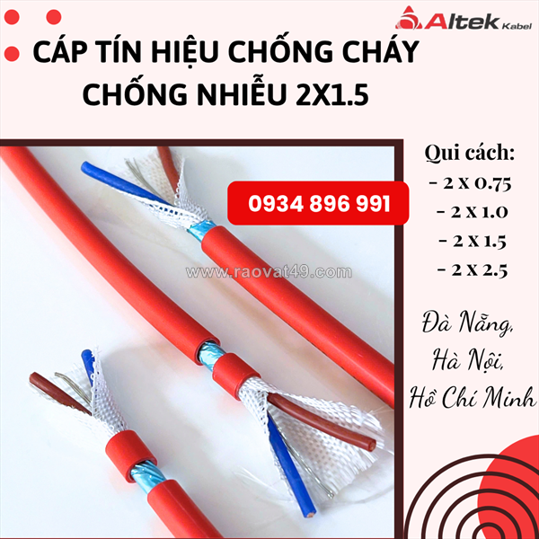 Cáp 2x1.0mm² chống cháy chống nhiễu altek kabel – sẵn kho bắc ninh, bắc giang, hưng yên