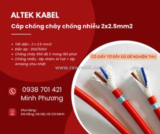Cáp chống cháy chống nhiễu 2x2.5mm2 chất lượng cao cho công trình