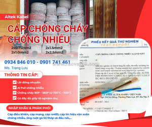 Cáp chống cháy chống nhiễu altek kabel 2x0.75/ 2x1.0/ 2x1.5/2x2.5
