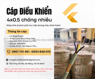 Cáp điều khiển 4x0.5 có lưới chống nhiễu altel kabel tại hà nội, sơn la, hưng yên