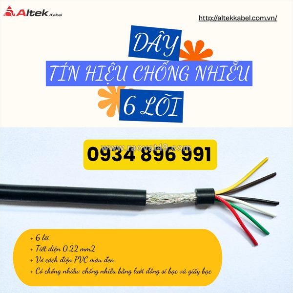 Cáp điều khiển 6 lõi 0.22 mm² khánh hòa, bình định, gia lai: uy tín số 1