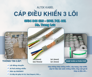 Cáp điều khiển altek kabel 3x0.5/3x0.75/3x1.0/3x1.5 tại hà nội, đà nẵng, hcm